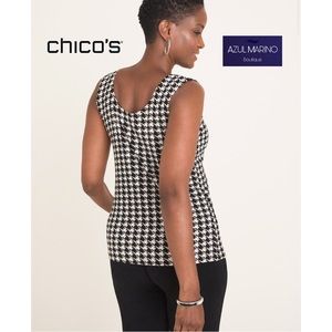 Chico’s — Travelers Essentials Convertible Printed Tank•Blusa esencial y básica•